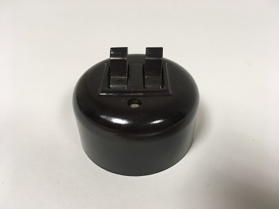 Interrupteur Double Ancien en Plastique Brun/Noir